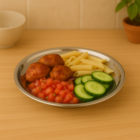 Stainless Steel Shallow Bowl 24cm