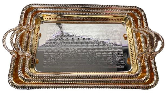 3PC Serving Tray Gold 5953-SG