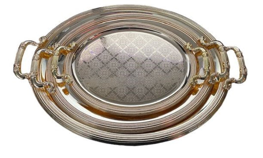 3pc Serving Tray Gold 3344