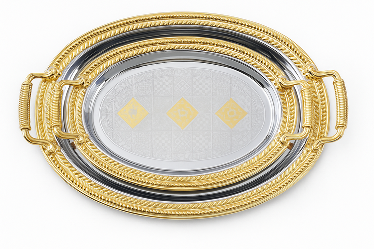 2PC Serving Tray Gold