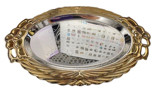 Oval Serving Tray Gold 3pc