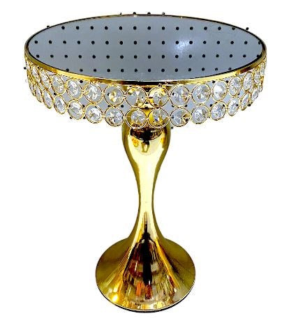 Cake Stand Gold Mirror Crystal 239-4
