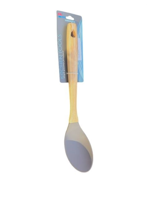 Silicone Wooden Handle Spoon