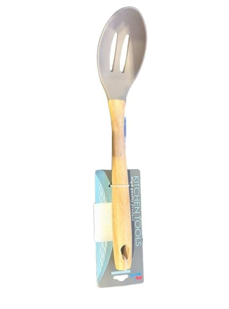 Silicone Spoon Slotted Wooden Handle