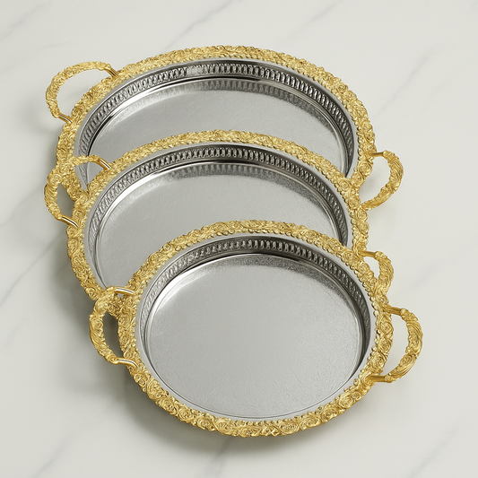 Food Tray Gold and Silver 5535-SG