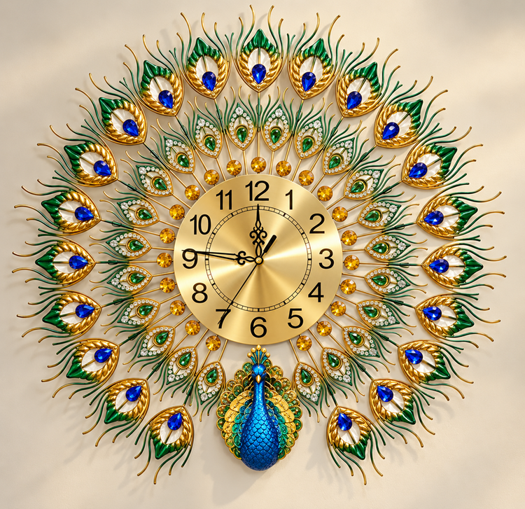 Peacock Wall Clock 60 x 60 18418