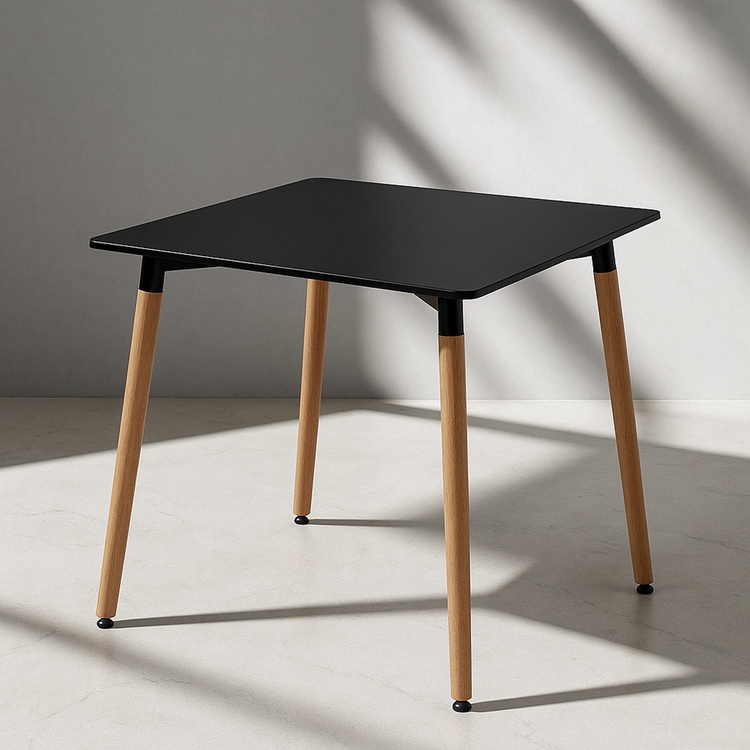 Black Wooden Square Table 70cm