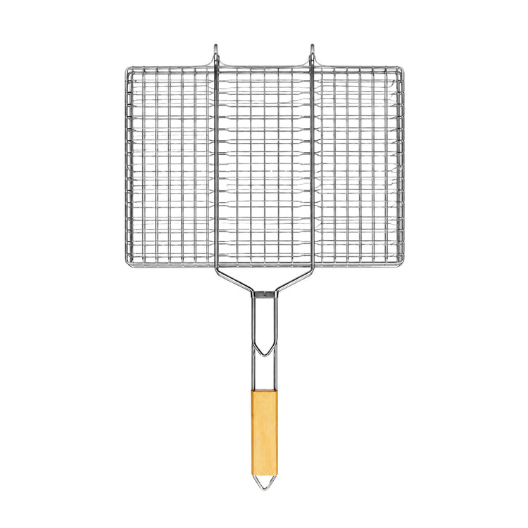 Stainless Steel BBQ Grill Basket with Wooden Handle | 3097B