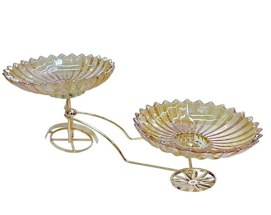 Fruit Stand Glass Bicycle Gold AAA-7