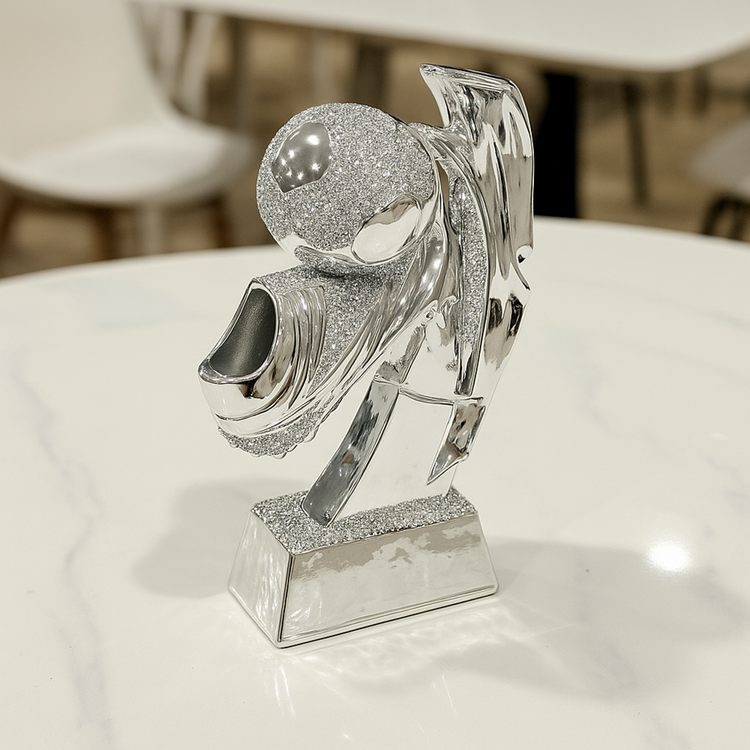 Silver Glossy Decor with Crystals 1157-2