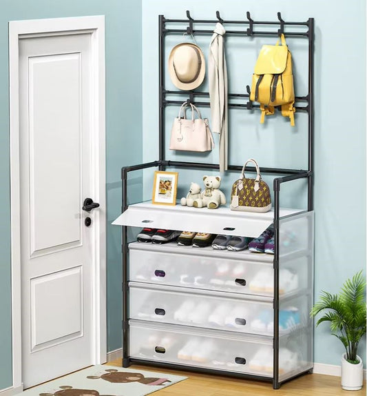 4 Tier Shoe Rack With Hangers AAA-1010 1007
