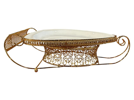 Gold Ceramic Dessert Tray