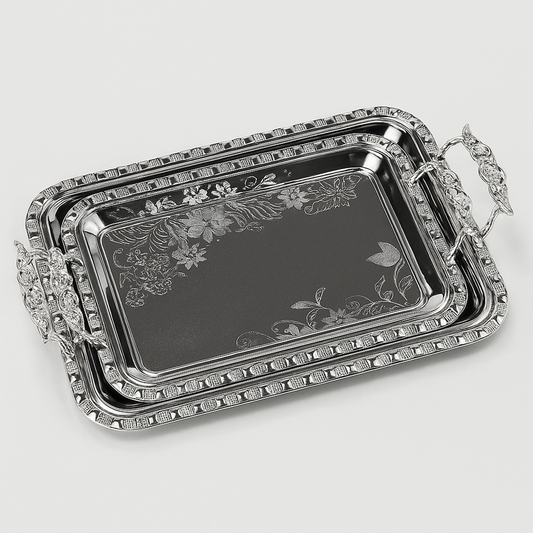 2PC Serving Tray Silver CHCH