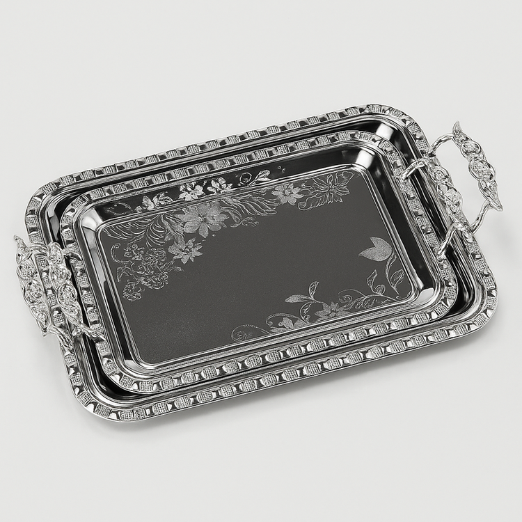 2PC Serving Tray Silver CHCH
