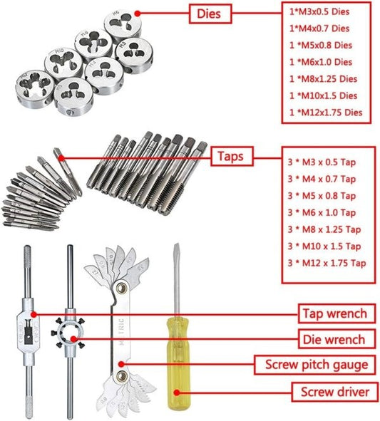 32pc Metric Tap & Die Set