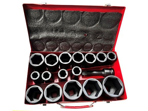 DEEP BLACK IMPACT SOCKET 17PCS 3/4 6PT