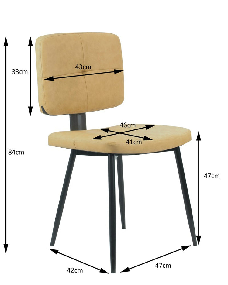 Modern Dining Chair with Padded Cushion & Metal Frame | UT-C8542