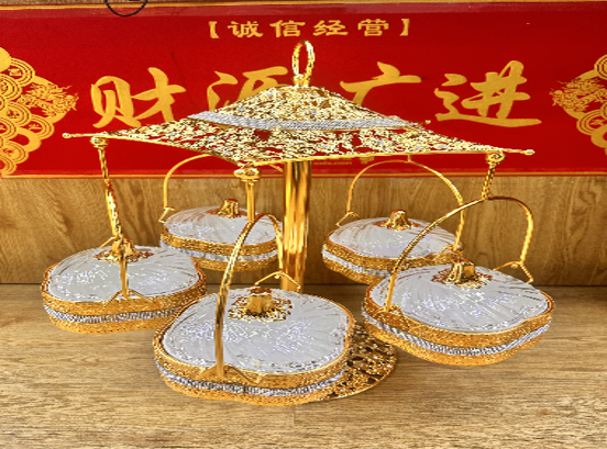 5 Section Dry Fruit Tray Gold E1034C