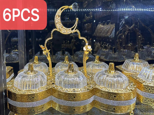 6 Section Dry Fruit Tray Gold E1035