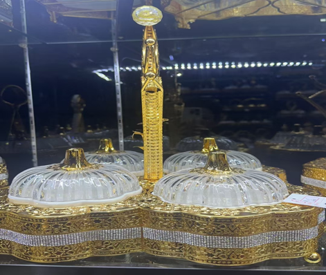 4 Section Dry Fruit Tray Gold E1037C