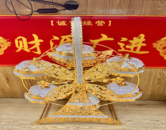 6 Section Dry Fruit Tray Gold E1041C