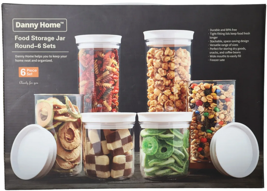 Round Storage Jars 6pc H0-034
