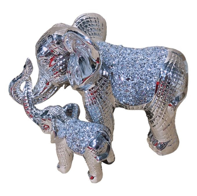 Elephant Mama & Baby Decor H08113