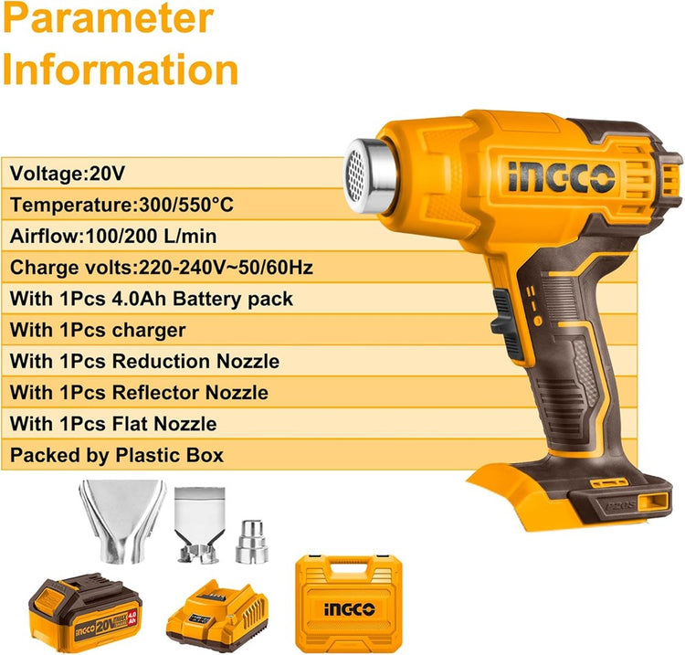 Lithium-Ion Heat Gun Ingco HGLI20025