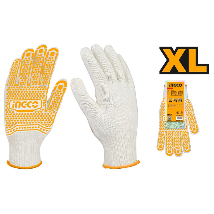 Knitted & PVC Dots Gloves 12 Pairs HGVK05