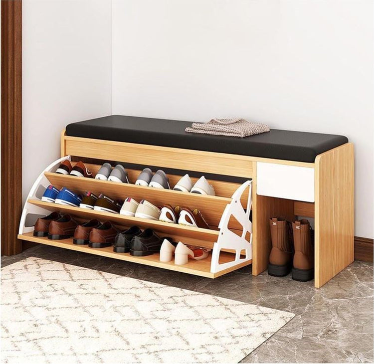 Shoe Cabinet Cream & Black HXD001425