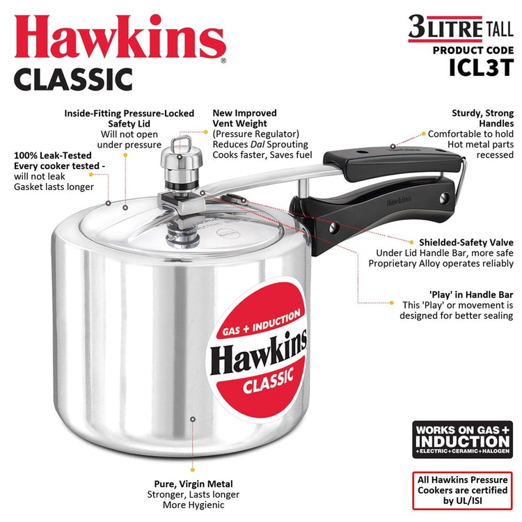 Aluminium Pressure Cooker 3L ICL3T