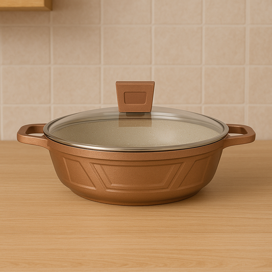 Granite Shallow Pot 28cm J0710