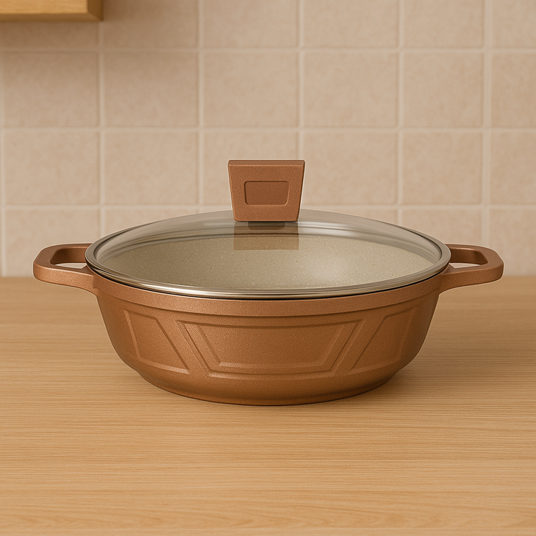 Granite Shallow Pot 28cm J0710