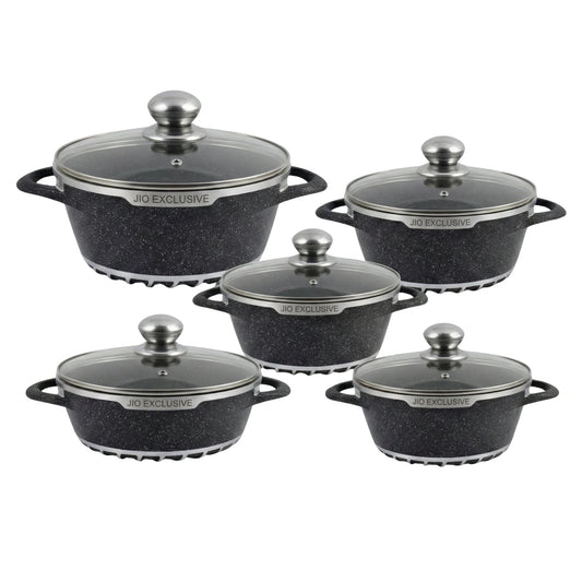 5pc Granite Cookware Set Non-Stick Casserole | J0810