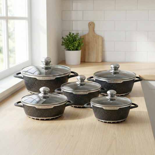 5pc Granite Cookware Set Non-Stick Casserole | J0810