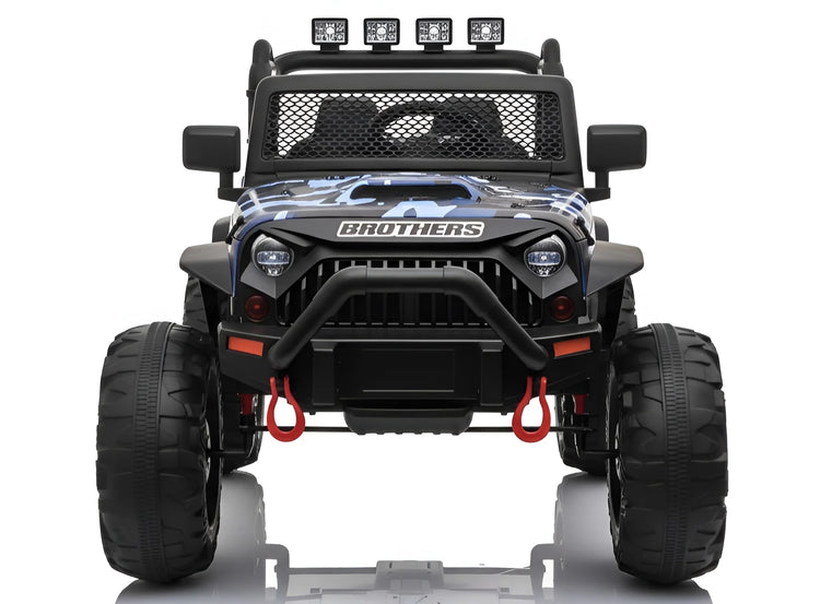 Kids 24V 4WD electric ride on Jeep C-666 in rugged blue with remote control
