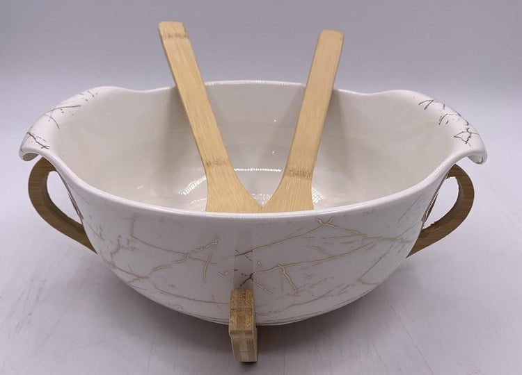 Salad Bowl with Wooden Stand JC7217-H28