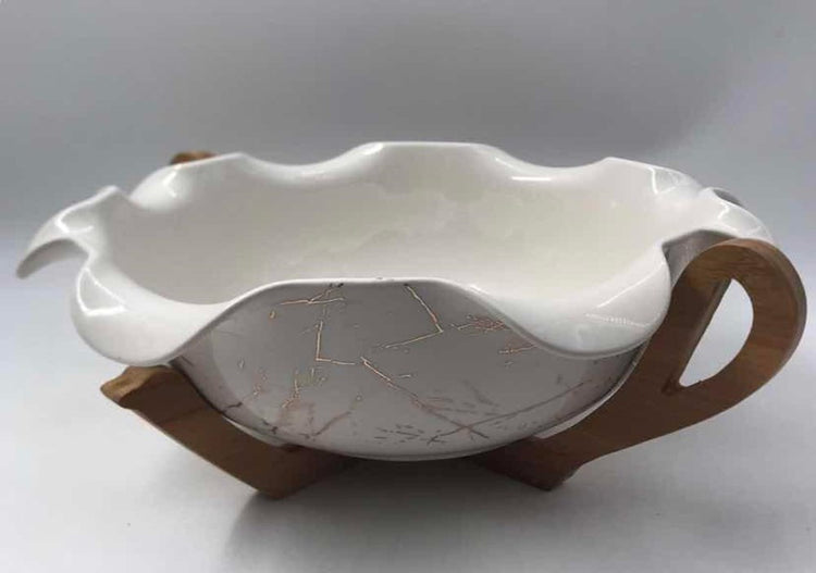 Bowl with Wooden Stand JC7464-H28