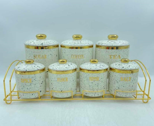 Glazed Spice Condiment 7pc Set White JCC7619X07-Y358L