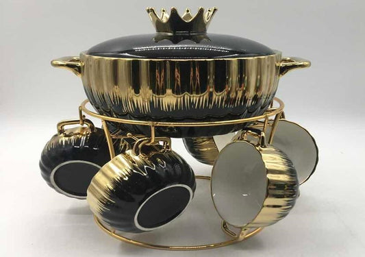 Porcelain Soup Pot and Bowl Set