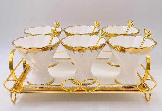 Glazed Cup & Serving Tray 7pc JD8561-LS