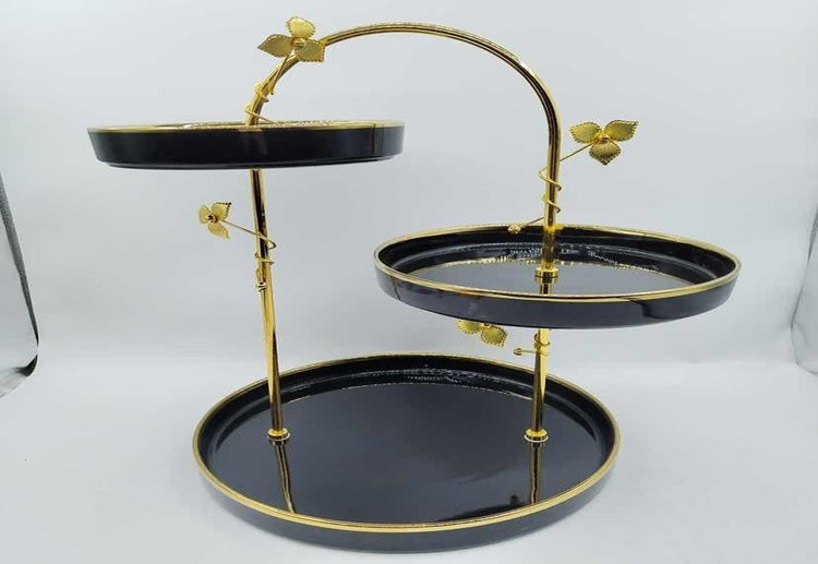 Cake Serving Dish Stand 2 Tier Black JDC8711-L1