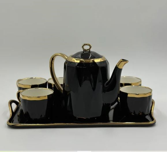 Glazed Porcelain Coffee and Tea set Black JEC7257-L1