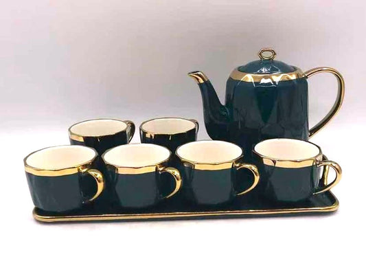 Porcelain Tea Cup 6pc Green JEC7257B-L1