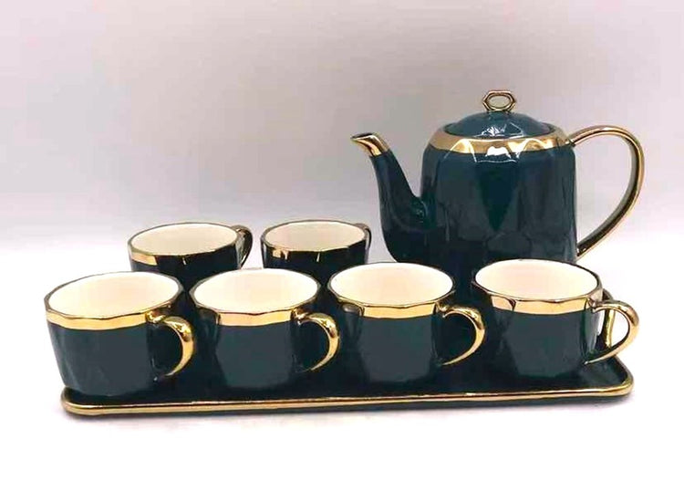 Porcelain Tea Cup 6pc Green JEC7257B-L1