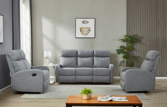 Aura Recliner Lounge Suite 3+2+1 | Grey Fabric | JH6043-123