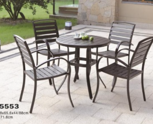 Outdoor Round Table & 4pc Chairs Set JHA-5553