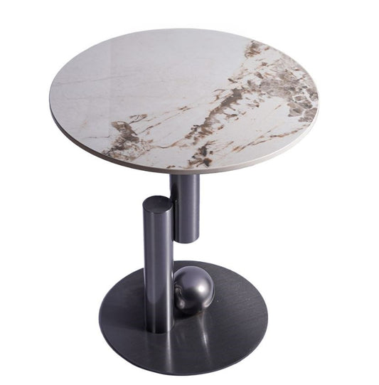 Side Table White & Silver JJ112