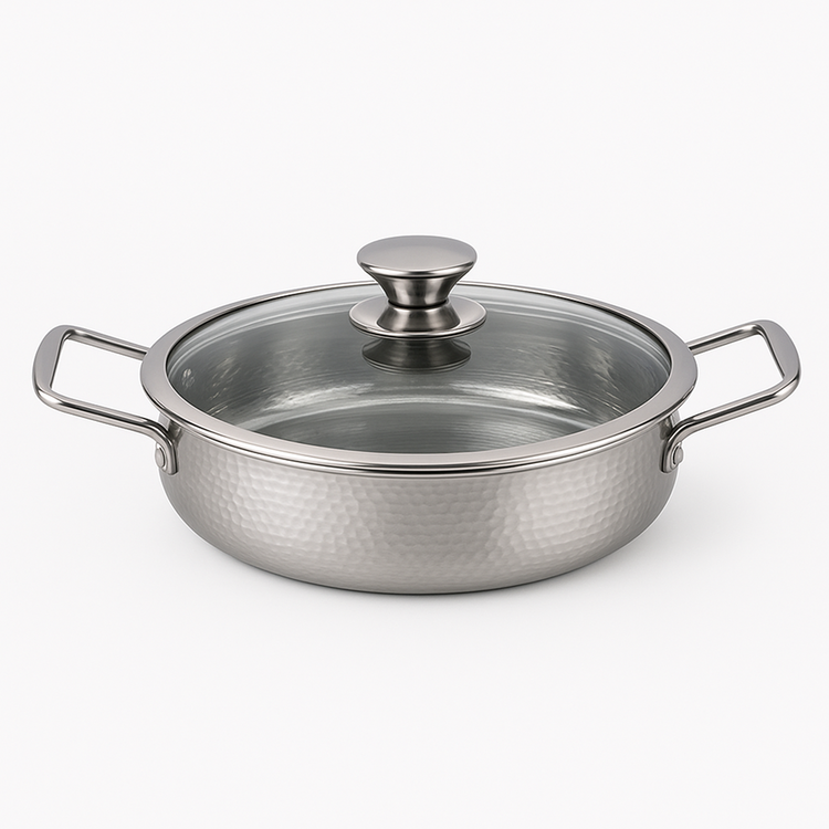 SS Fry Pan 32cm With Lid JS304