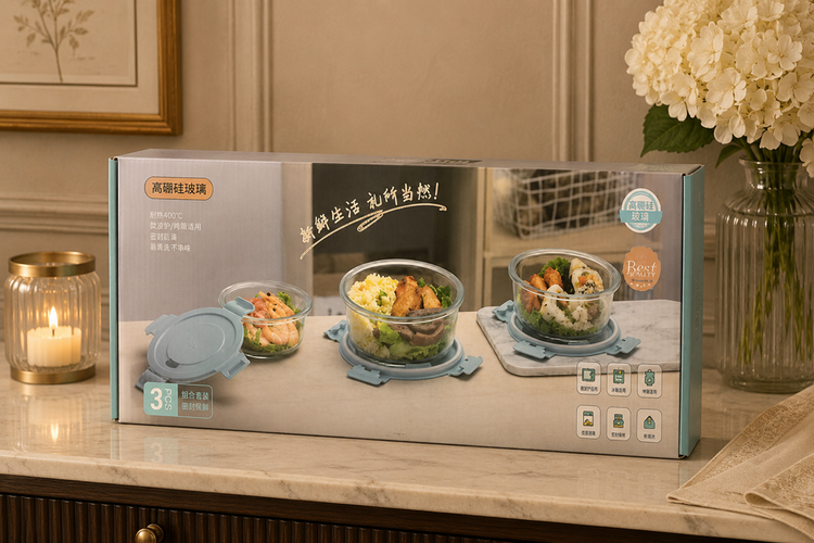 Glass Food Container 3pc JYCFBXW-3